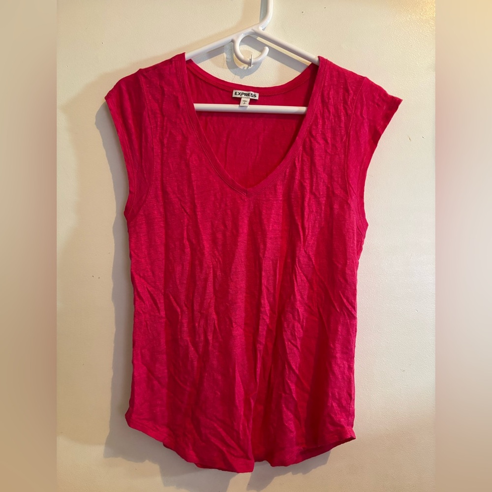 Express Women's Vibrant Dark Pink Muscle Tee